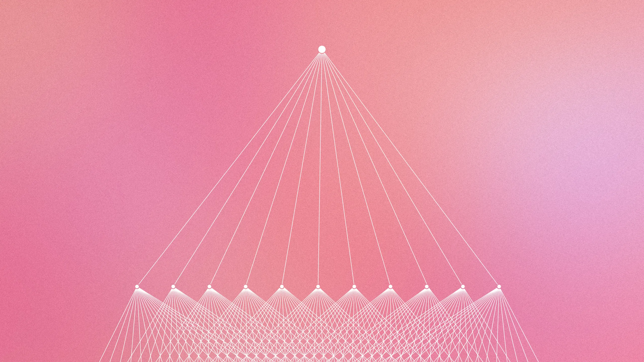 Abstract design featuring a soft gradient with geometric shapes and interconnected lines, representing digital interaction and AI systems.